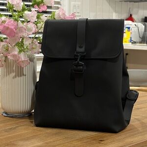 RAINS black waterproof bucket backpack